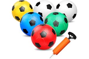 DILABNBA 6 Inch Mini Soccer Balls for Kids Toddler, Small Soccer for Mini Goal Hoop, KickBall Soft Footballs Sport Game for Indoor Outdoor Playground Beach, Pool Ball with Pump For Inflatables Float - 6PCS