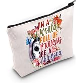 WZMPA Sugar Skull Cosmetic Makeup Bag Mexican Dia De Los Muertos Gift In A World Full Of Princesses Be A Chingona Zipper Pouch Bag For Women Girls (Be Chingona)