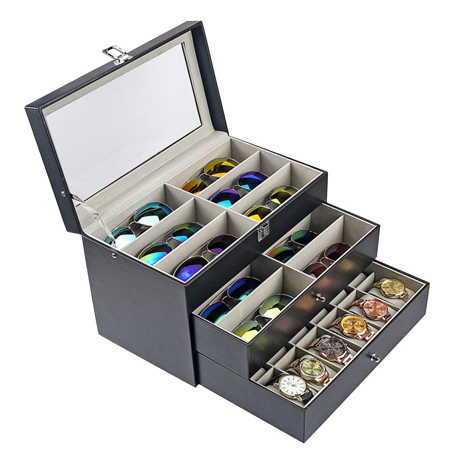 Eapmic 3 layer 24 Slots Eyeglass Sunglass Storage
