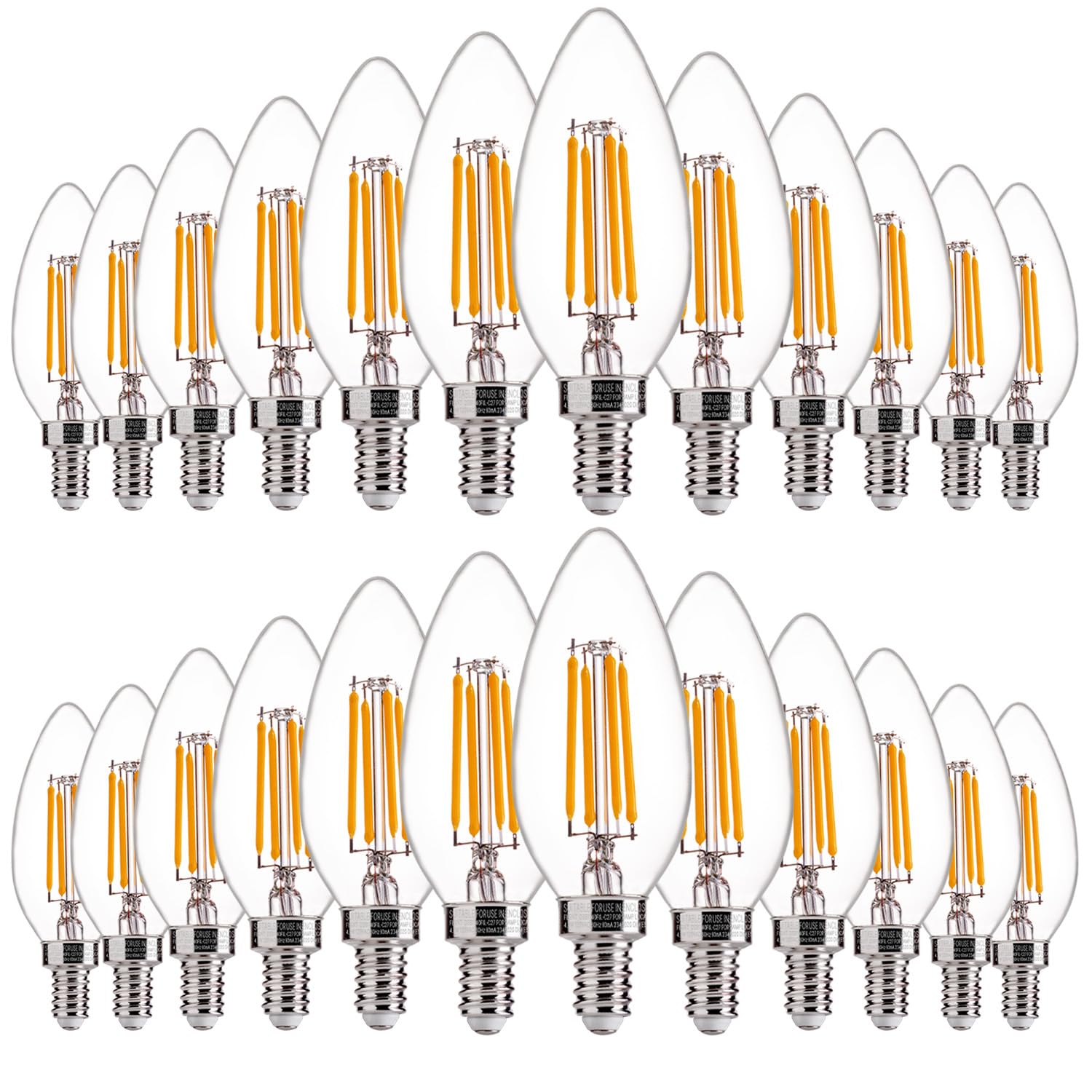Photo 1 of FLSNT 24 Pack LED Candelabra Bulbs 60W Equivalent, B11 Dimmable LED Chandelier Light Bulbs, E12 Base, 2700K Soft White