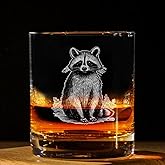 Raccoon Vintage Engraved Whiskey Glass - Wildlife Themed Gift - Unique Birthday Gifts For Friends And Family - Raccoon Lovers Gift - Vintage Old Fashioned Glass - Decor For Bar