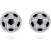 Soccer Earrings 925 Sterling Silver Soccer Studs Football Sport Player Jewelry Birthday Gifts for Women Soccer Lovers