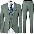WEEN CHARM Men's Suits Slim Fit,3 Piece Suit for Men,2 Button Blazer Jacket Vest Pants with Tie,Men Tuxedo Suit Set