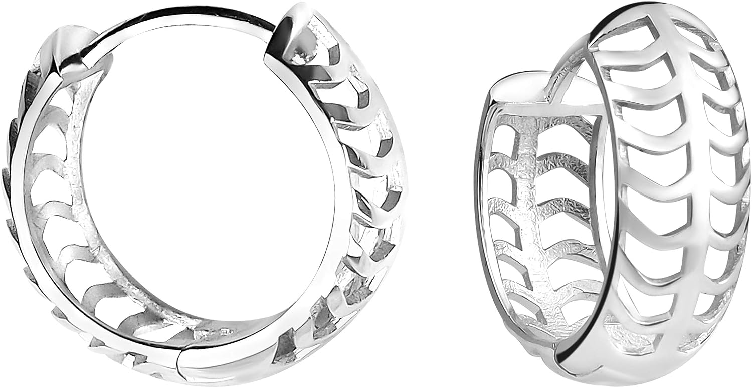 SOFIA MILANI - Women's Earrings 925 Silver - Small Wave Creoles - 20695