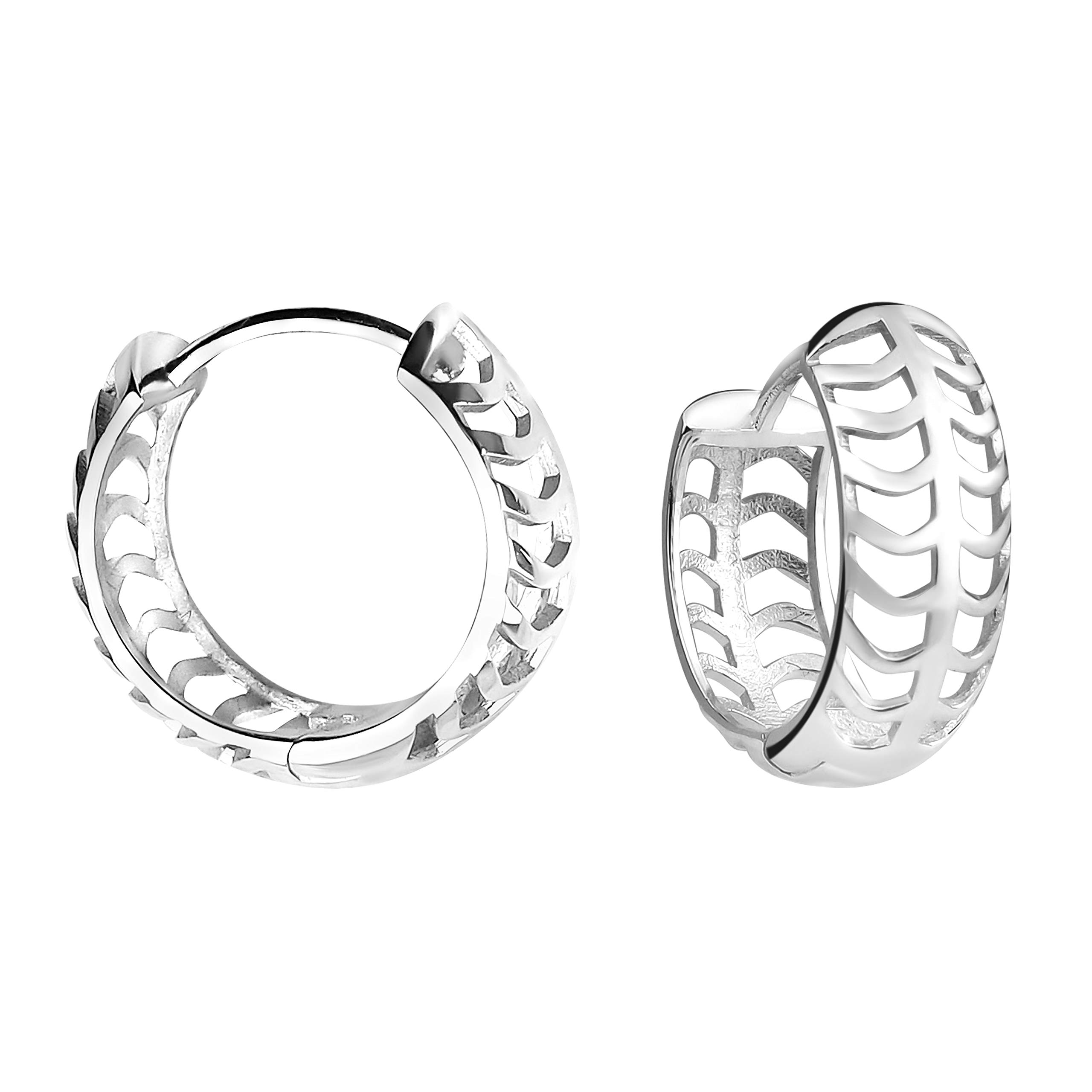 SOFIA MILANI - Women's Earrings 925 Silver - Small Wave Creoles - 20695