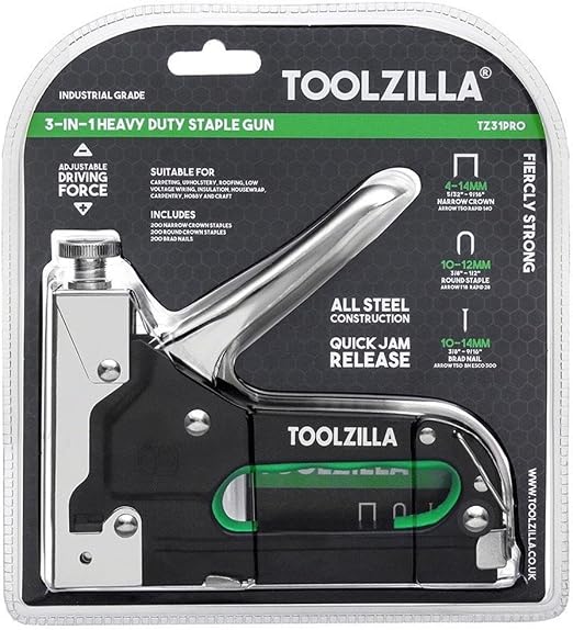 TOOLZILLA Grapadora manual y paquete de selección de 600 grapas ...