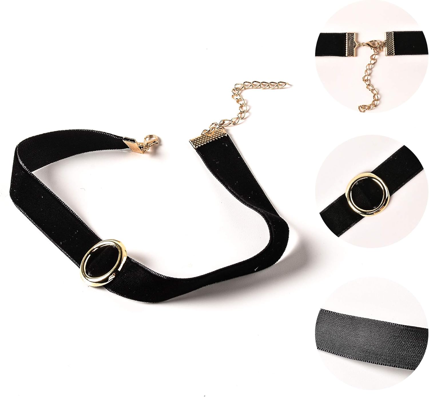 Prohouse Gothic Womens Rubber Pendant Necklace Chain Double Line Henna Tattoo Choker Necklace Stretch Elastic Set (60PC): Clothing
