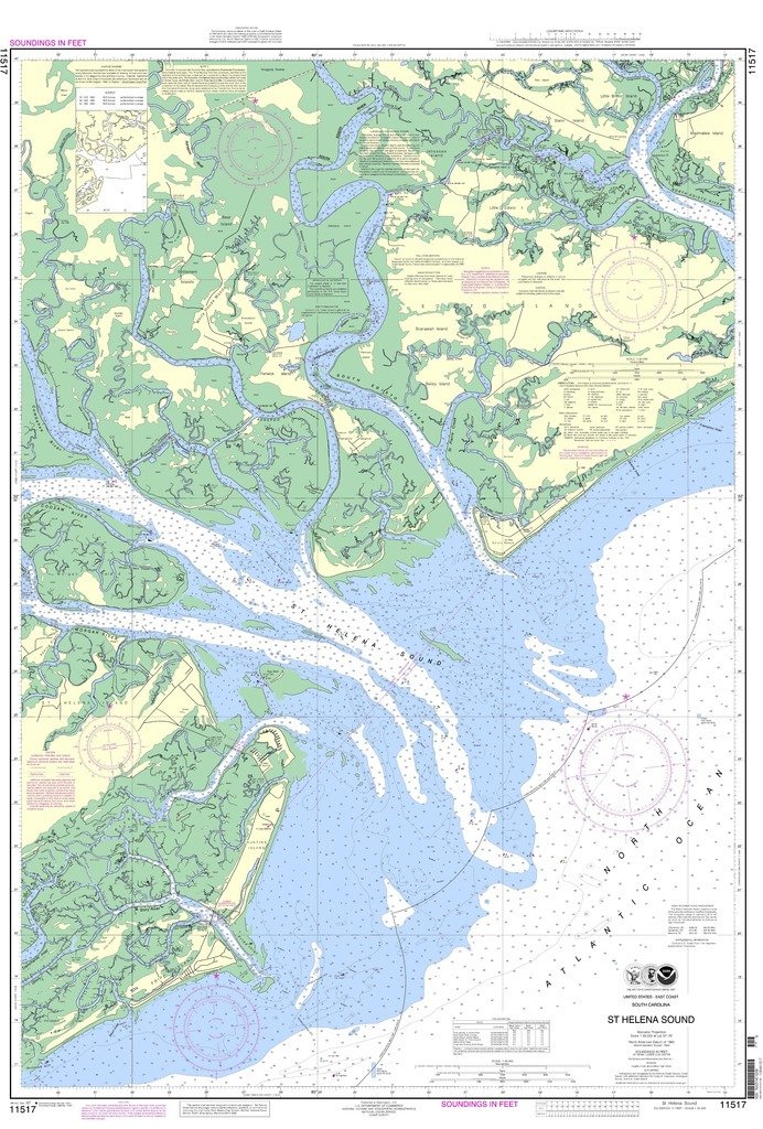 St Helena Sound Map Amazon.com: Noaa Chart 11517: St. Helena Sound: 0852675837470: Sports &  Outdoors