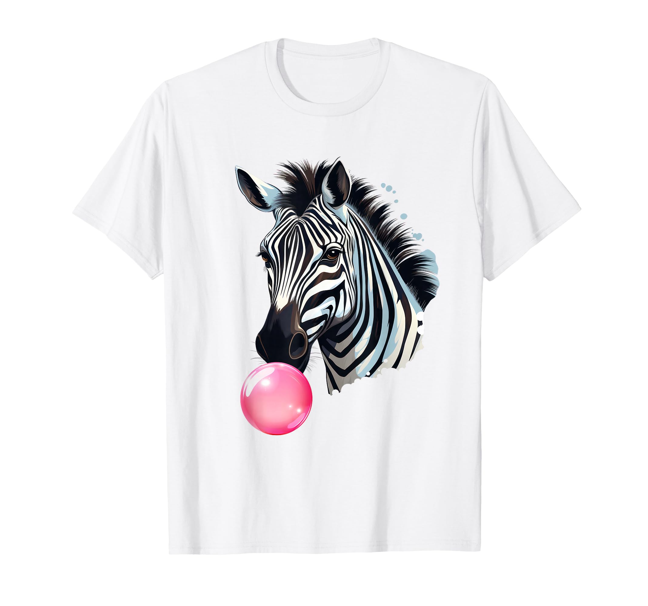 Photo 1 of *** RED****  144 Animals Zebra Funny Zebra Bubblegum T-Shirt - Unisex-Adults, Kids - Blue - Short Sleeve - Zebra Print - Casual - All Seasons SMALL