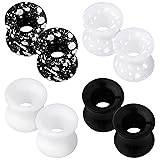 OUFER 8PCS Silicone Ear Gauges Flexible Ear Tunnels