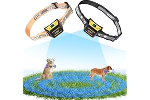 Plkm Dog Wireless Fence GPS Electric Fence Pet Containment System, Adjustable Control Range Warning Strength, Wireless Charging Wireless Dog Fence, Fully Sealed Waterproof Collar Receiver