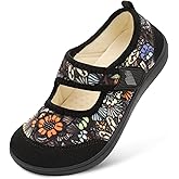 BARERUN Womens Slippers Wide Diabetic Shoes for Women Adjustable House Slippers Swollen Bunions Neuropathy House Shoes Stable Non Slip Barefoot Walking Shoes Indoor Outdoor