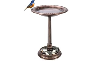 VIVOSUN 28” Bird Bath, Polyresin Lightweight Antique Outdoor Garden Bird Bath for Outdoors, Gardens, Patio, Yard, Deck, Golde