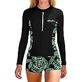 ADIFUN Girls Rash Guard Swimsuit Two Piece Set Colorblock Long Sleeve Bathing Suit UPF50+Sun Protection Swim Suits 7-16Y