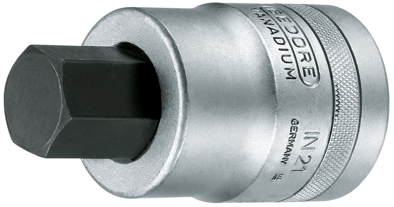 Gedore 21 DIN7422 1 Inch Square Screwdriver Bit, Hex, 19 mm (1), 6181280