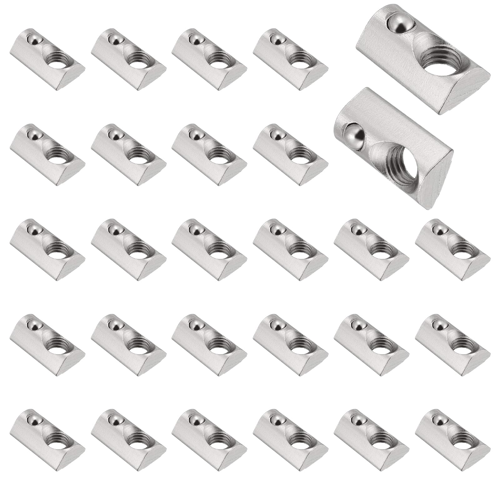 ROSYLEVE 30 Stainless Steel Slot Nuts With Ball Groove 8.40 Series M8 Thread With Centering Web for Aluminum Profile Accessories
