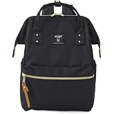 Anero ATB0193Z Backpack with Clasp, (R), A4 Base, Water Repellent, Multiple Storage, PC Storage, Black