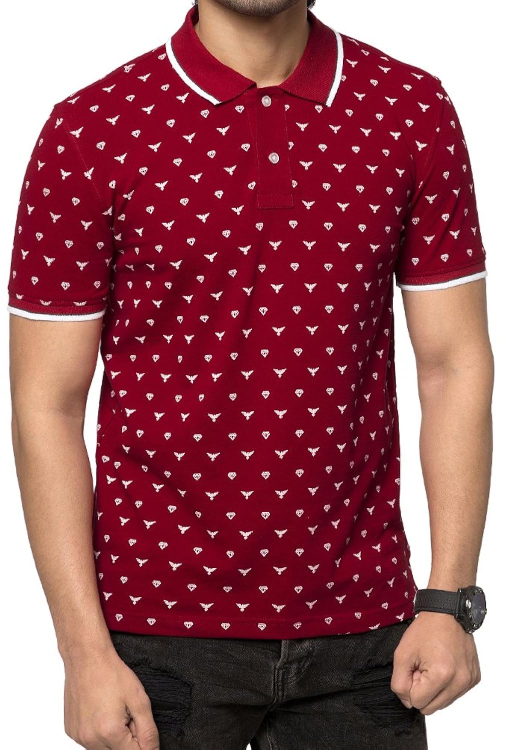zeyo men's cotton printed t-shirt