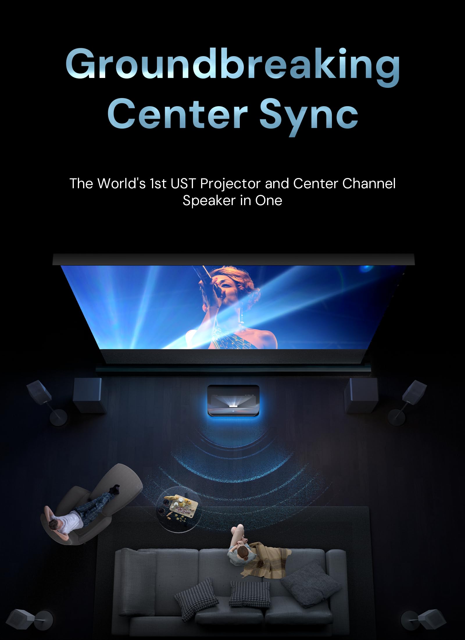 AWOL VISION LTV-3000 Pro 4K 3D Ultra Short Throw Triple Laser Projector, Dolby Vision & Atmos, HDR10+, 150