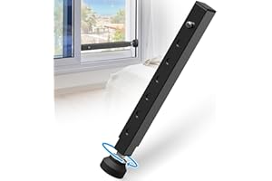 WooFog（Short） Window Security Bar Adjustable, Window Bars Security Inside, Window Lock Bar for Sliding/Vertical Windows, Anti Theft Windows Guards for Home Security, Extends 11" to 18" (Black-1 Pcs)