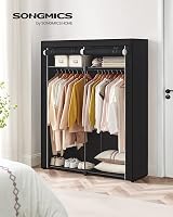 SONGMICS RYG02BK Portable Storage Cabinet with Hanging Rail 174 cm Wardrobe view 2