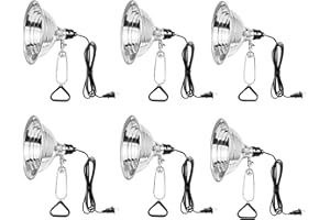 Simple Deluxe GP-093 6-Pack Clamp Lamp Light with 8.5 Inch Aluminum Reflector up to 150 Watt E26 (no Bulb Included), 6 Feet Cord
