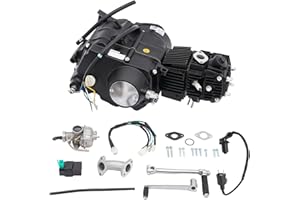 YUNLAIGOTOP 110CC Engine Motor Kit, Engine with Kick Start & Carburetor & 4 Speed, Engine Replacement Kit for Honda CRF50/CRF70/XR50/Z50, Pit Dirt Bike, Black