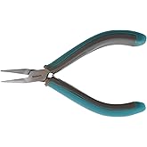 The Beadsmith Simply Modern Chain Nose Pliers, 4.5 inches (114mm) with polished steel head, PVC grip handles and double-leaf springs, tool for jewelry making