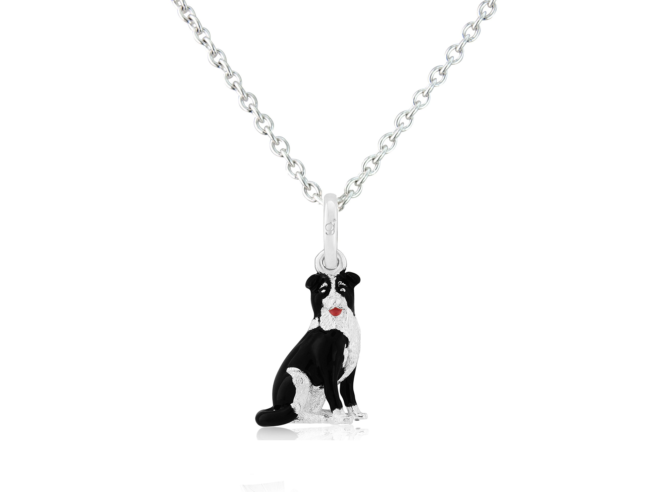 Gemma J Solid silver Collie Dog Pendant on an adjustable silver chain