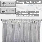Venvemong 2Pcs Extendable Net Curtain Rods 50-80cm White with 6 Sticky Hooks view 4