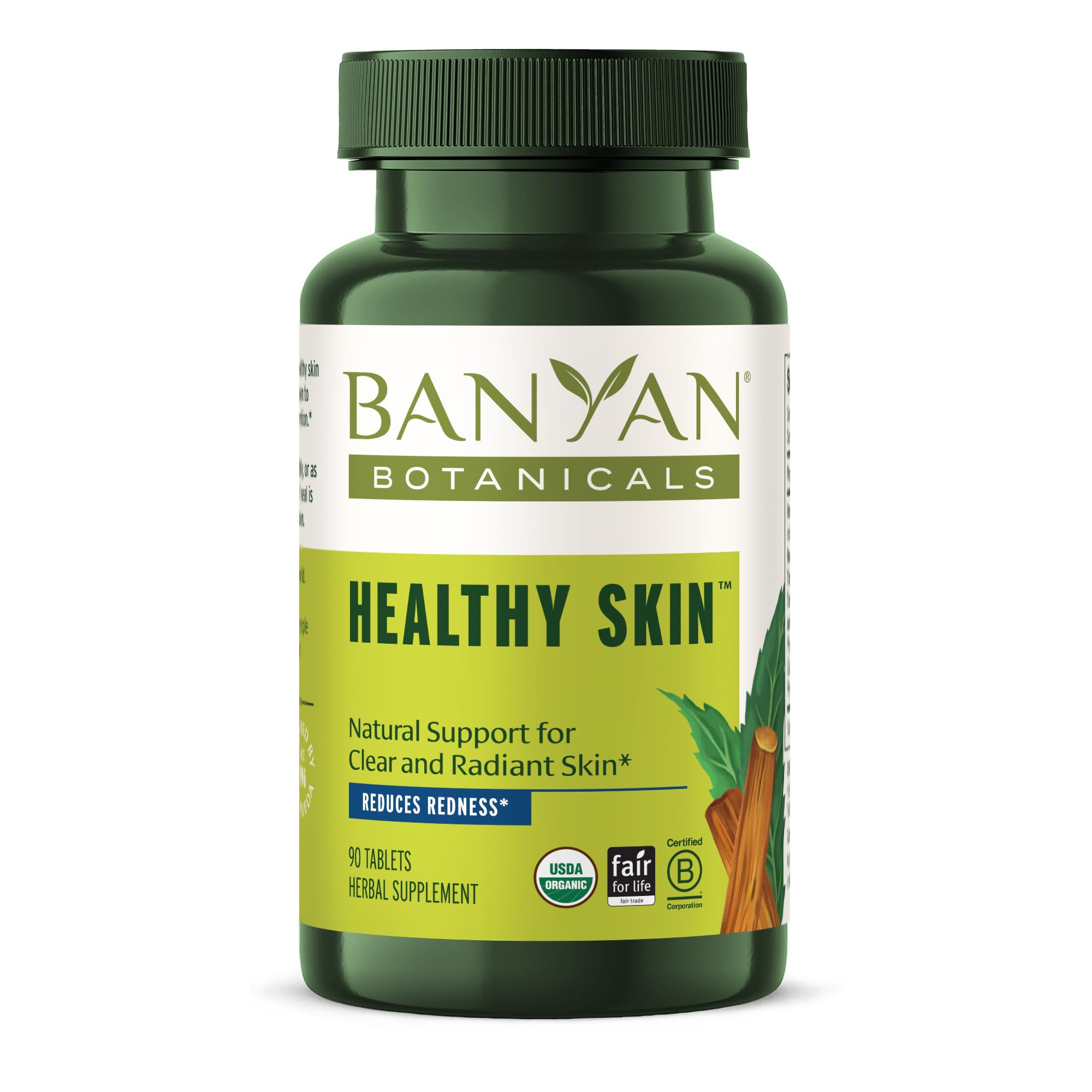 Banyan Botanicals Healthy Skin – Organic Skin Supplement – for Radiant and Healthy Looking Skin – 90 Tablets – Non-GMO Sustainably Sourced Vegan