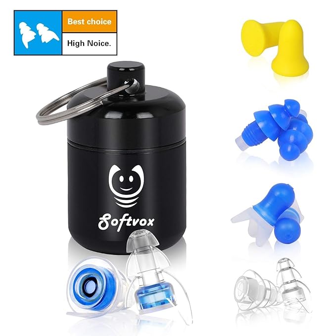 (4 Pair) Ear Plugs Noise Reducing，Acoustic Filter Helps Stop Tinnitus