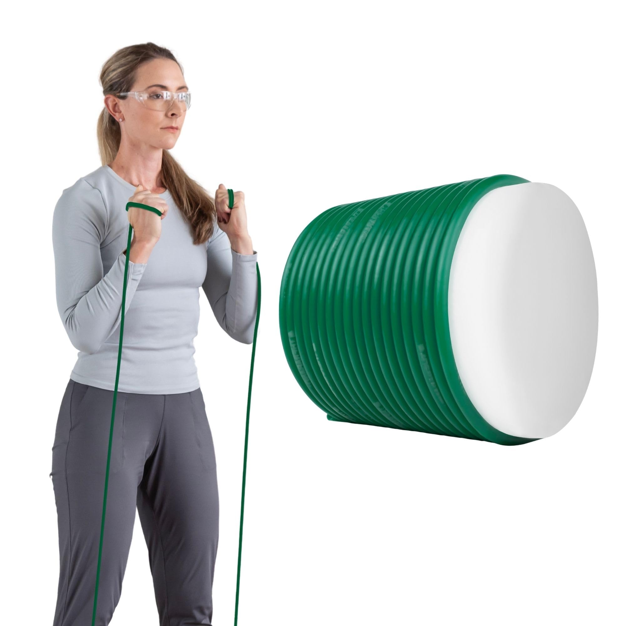 TheraBand Professional Latex Resistance Tube Roll – 30.5m Heavy Resistance Band for Strength Training, Rehab, Pilates & Fitness – Ideal for Physical Therapy, Home Workouts & Gym Use – Green