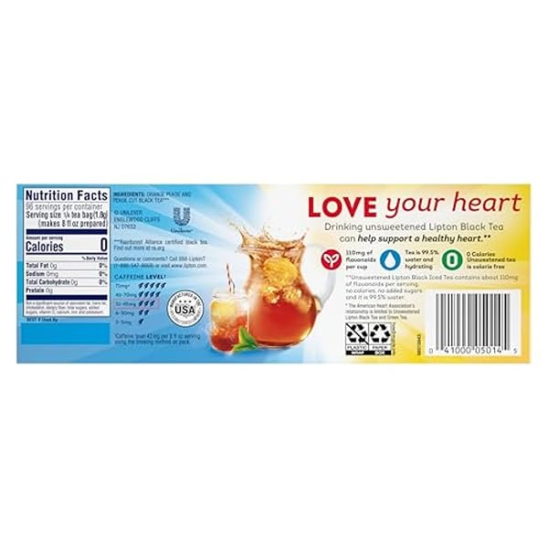 LIPTON DECAF COLD BREW ICED TEA BAGS, FAMILY SIZE ZERO CALORIES, EASY-TO-MAKE WITH NO BOILING NEEDED, 66 TOTAL TEA BAGS (22CT – PACK OF 3)
