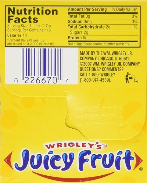 WRIGLEY’S JUICY FRUIT SLIM PACK, 14 OUNCE