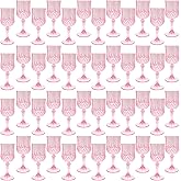 LEYIQU Plastic Wine Glasses, Plastic Goblets Vintage Style Cordial Drinking Glasses for Valentine’s Day, Wedding Reception, Grand Event Party Supplies (48, Pink)