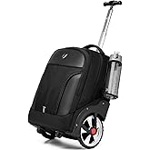 GOTECH Rolling Backpack,Waterproof Backpack with Wheels for Business and Travel Commuter, Carry on Backpack with Laptop Compartment, Fit 17 Inch Laptop, Wheeled Backpack for Adults
