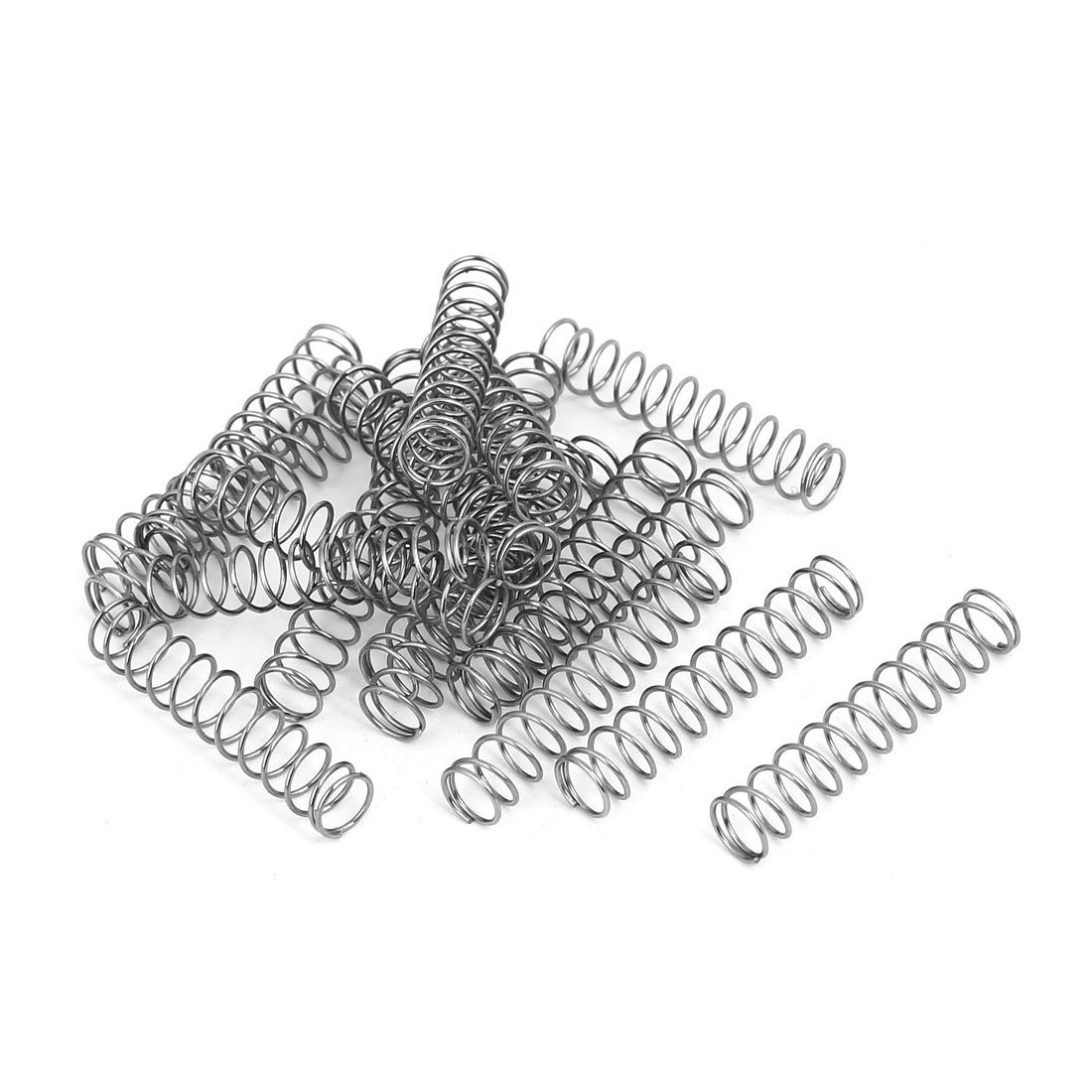 sourcingmap 0.6mmx7mmx35mm 304 Stainless Steel Compression Springs Silver Tone 20pcs