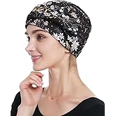 Alnorm 100% Cotton Fashion Headwear Chemo Caps with Stretchy Band for Hair Loss Women