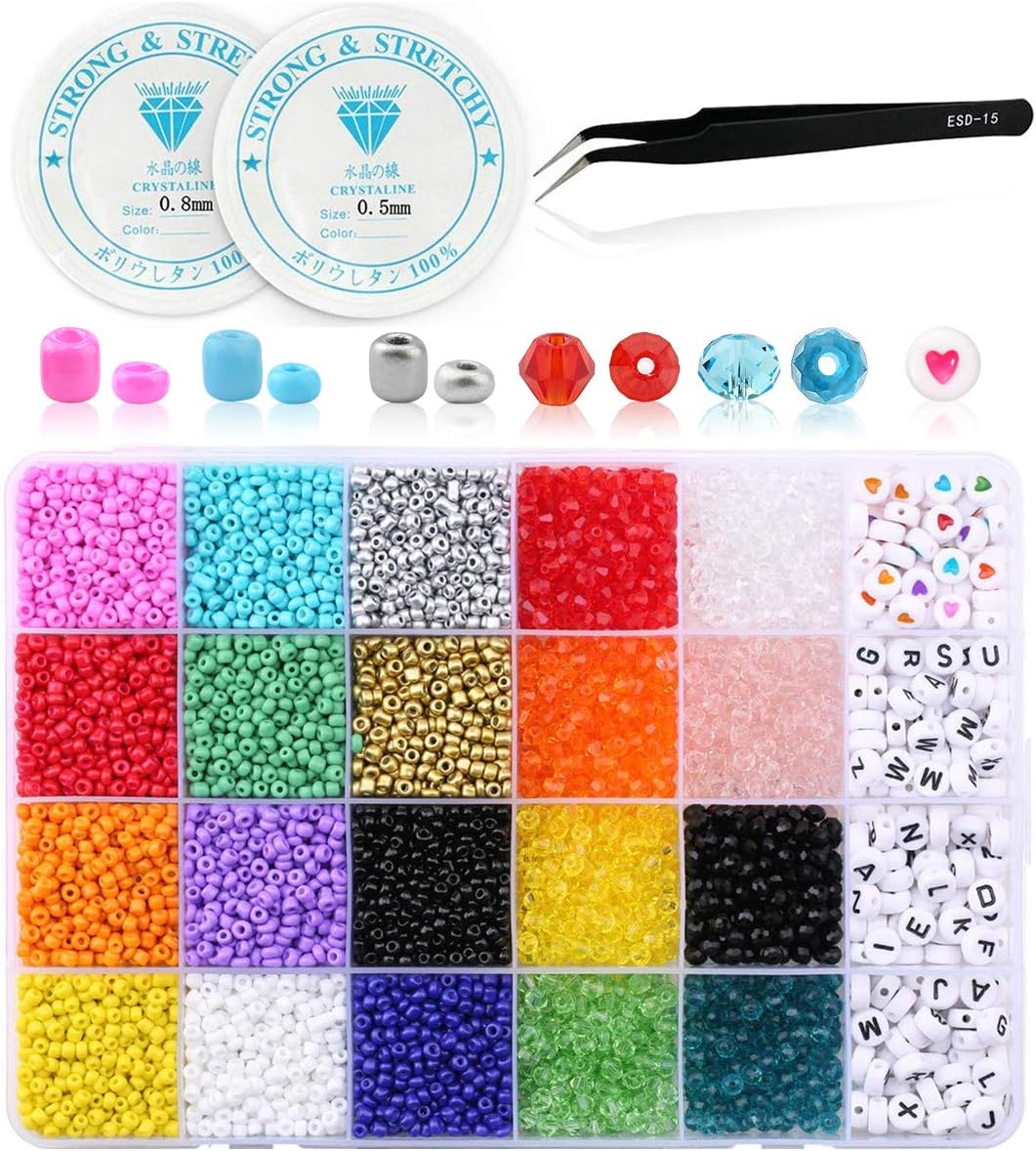 Nibiru 6800pcs Seed Beads Kit Bracelet Making Kit Mix Color