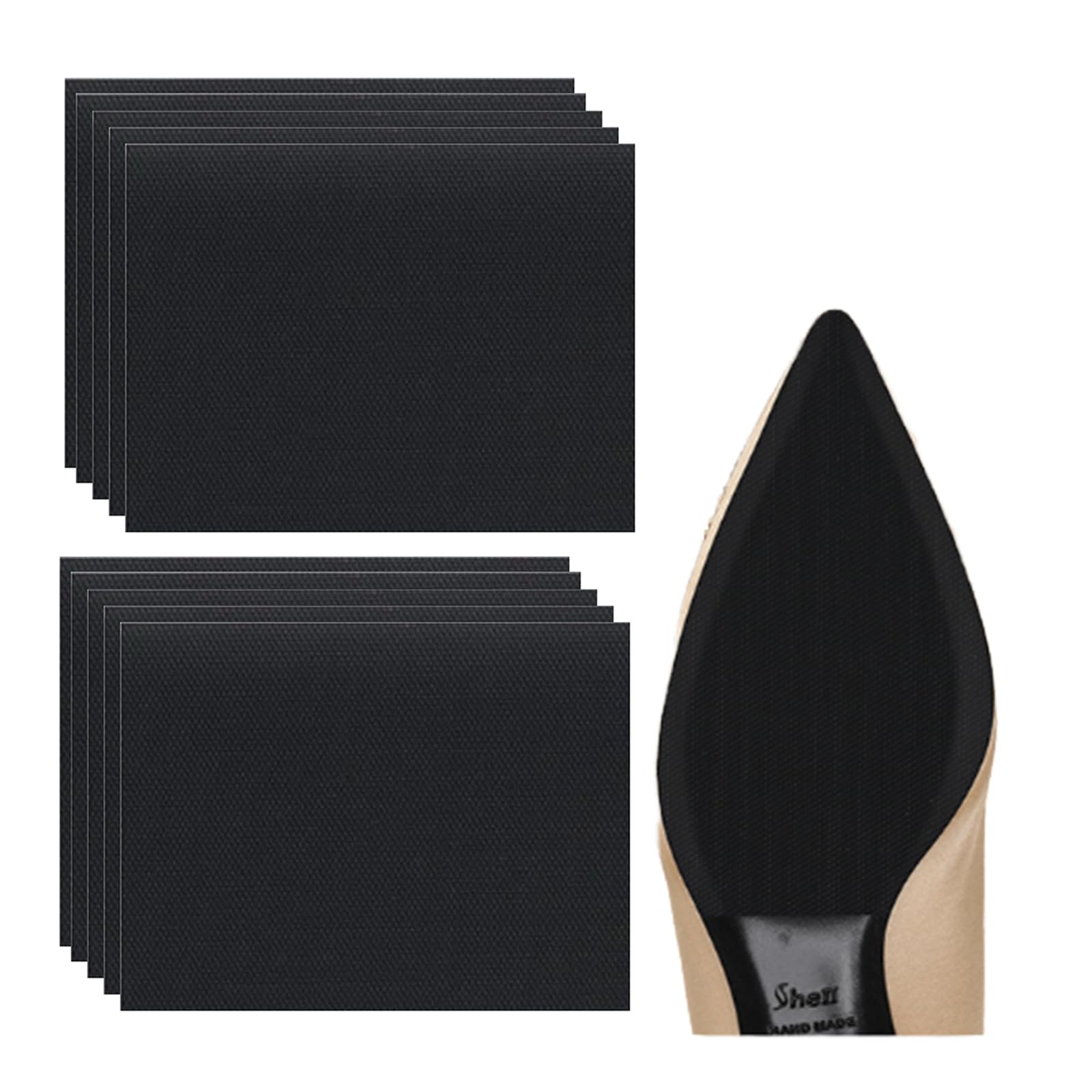 Photo 1 of 10 Pack Shoe Sole Protector Non Slip, Self Adhesive Red Shoe Bottom Protector, Black Shoe Grips for High Heels Boots, Shoes, Anti Slip Bottom Pads for Women, 5.3 x 4 inchs