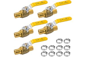 AB 1 Inch X 1 Inch PEX Ball Valve, Full Port Water Stop Shut Off, Lead Free Water Shut Off Valve(5 Pack)