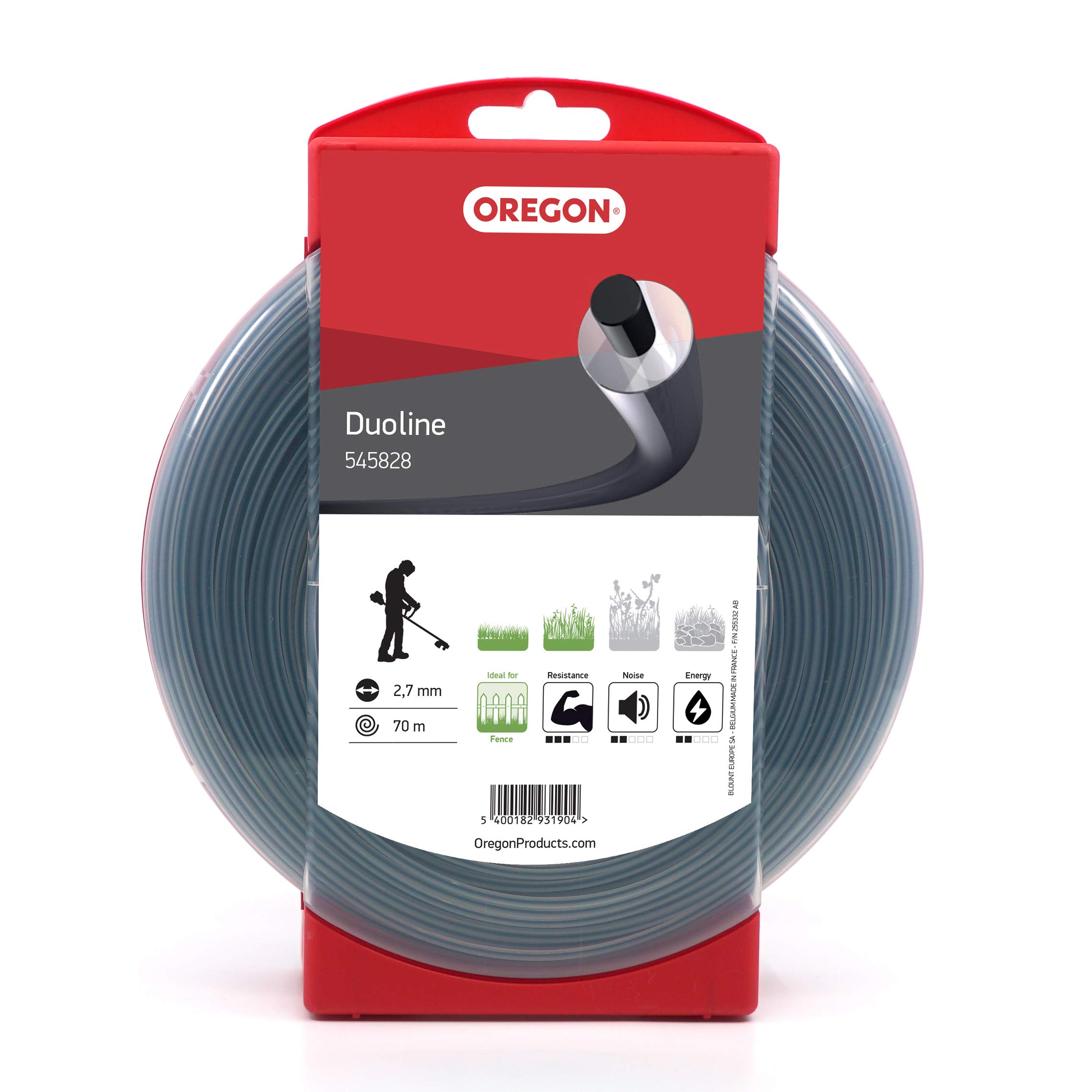 Oregon Round 2.7mm Strimmer Line, Durable Dual Material Line, Tackles Grass, Weeds & Thick Vegetation, Professional Heavy Duty Strimmer Wire, Fits Most Standard Models, 2.7 mm x 70 m (545828)