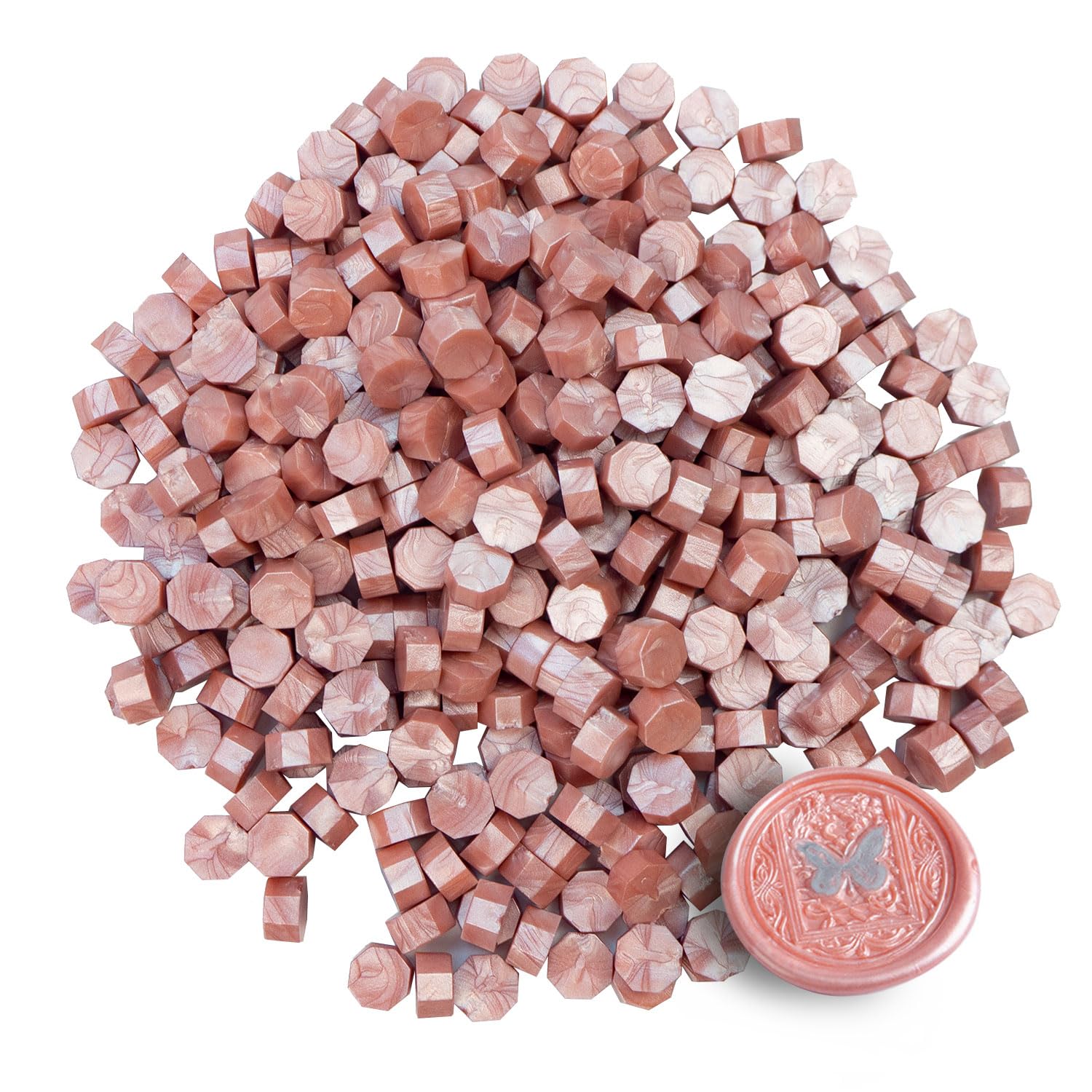 Zifospy 370 PCS Wax Seal Beads,Rose Gold Sealing Wax Pellets for Letter Greeting Cards, Wine Sealing, Wedding/Party Invitations & Crafts Making
