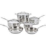 Cuisinart 77-10 Chef's Classic Stainless 10-Piece Cookware Set,Silver