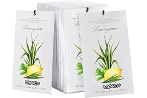 MYARO 12 Packs Lemongrass Scented Sachets for Drawer and Closet, Long-Lasting Sachets Bags Home Fragrance Sachet for Lover