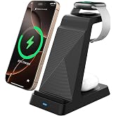 2026 Magnetic 3 in 1 Fast Wireless Charger | for iPhone 18 17 16e 16 15 14 13 12 11 X Pro Max &amp; Apple Watch - Wireless Charging Station for AirPods 5 4 3 2 Pro