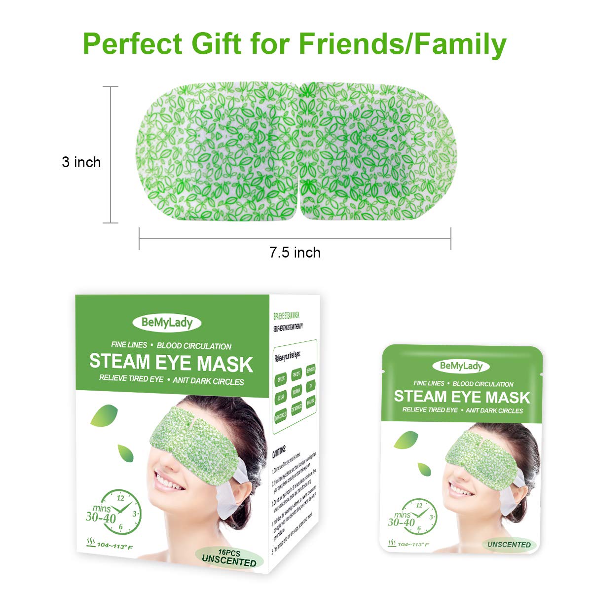 16 Packs Steam Eye Masks for Dry Eyes, SPA Warm Eye Mask, Relief Eye Fatigue Hot Sleep Eye Mask for Puffy Eyes Mask, Disposable Moist Heating Compress Pads for Sleeping- Unscented : Beauty