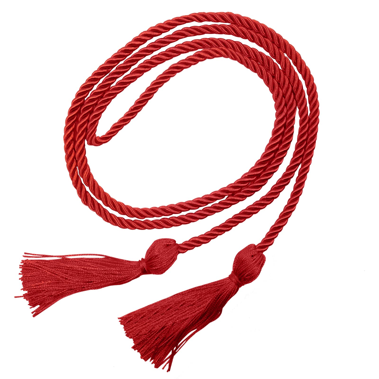 66 Inches Tassel Cord Graduation, Braided Solid Color Honor Cords, Graduation Honor Cords Rope Belt, Graduation Ropes High Honor for Grad Days (Red)