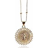 LESLIE BOULES Saint Benedict Medal 18K Gold Plated Delicate Necklace 18 Inches Length